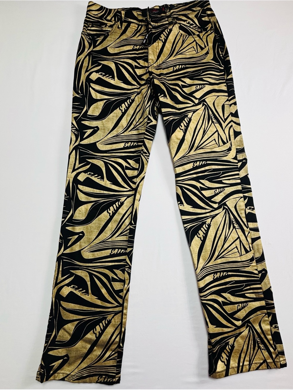 Ella Black and Gold Patterned Women’s Pants